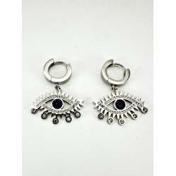 Gümüş Göz Detaylı Küpe